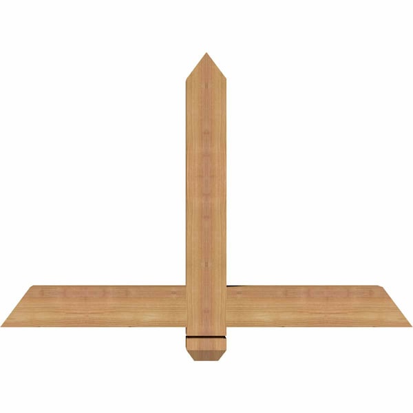 Ekena Millwork Eugene Smooth Timber Gable Bracket, Western Red Cedar, 36"W x 24"H x 3 1/2"D x 3 1/2"F, 16/12 Pitch GBW036X24X0404EUG00SWR - main